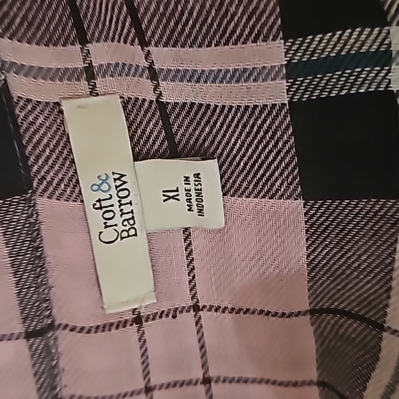 Croft & Barrow Lavender and Blue Plaid Button down 3/4 Sleeve Shirt XL - Picture 10 of 12